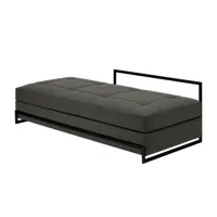 classicon - canapé day bed grand black version - gris foncé/étoffe kvadrat harald 3 0242/200x60x90cm/matelas amovible/structure noire revêtu par poudr